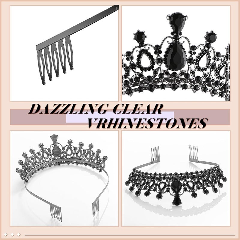 Loetere 12 Pcs Crystal Tiara and Princess Crown with Comb Crown Rhinestone Women Girls Tiara Headpiece Queen Hair Accessories for Birthday Party Wedding Prom Halloween Cosplay Costume - Image 5